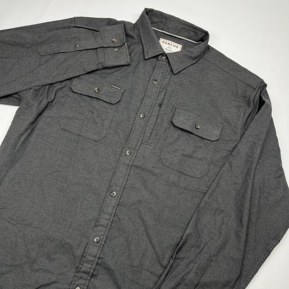 Poncho Outdoors Other - Poncho Outdoors Flannel Shirt Gray XXL Slim Fit Long Sleeve Performance Hiking